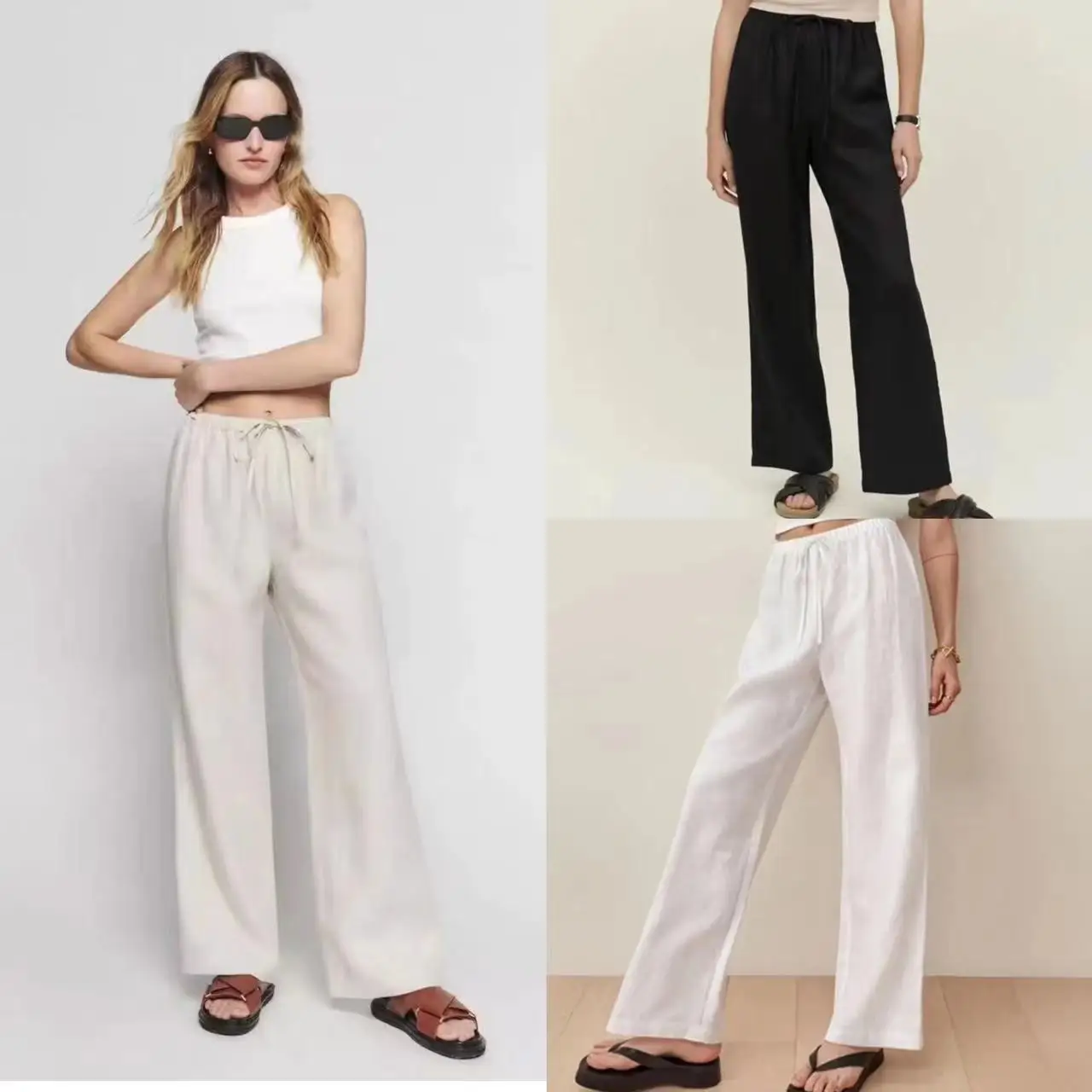 Women's Wide Legged Pants 2024 Spring New Linen High Waist Loose Casual Fashion Trousers
Women's Wide Legged Pants 2024 Spring New Linen High Waist Loose Casual Fashion Trousers