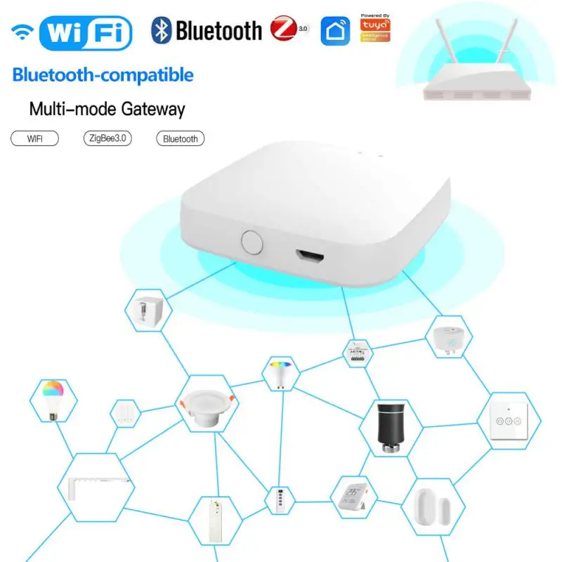 Tuya ZigBee 3.0 Многорежимный ZigBee + Bluetooth Mesh Hub Smart Gateway Smart Linkage работает с приложением Smart Life Alexa Google Home
Tuya ZigBee 3.0 Многорежимный ZigBee + Bluetooth Mesh Hub Smart Gateway Smart Linkage работает с приложением Smart Life Alexa Google Home