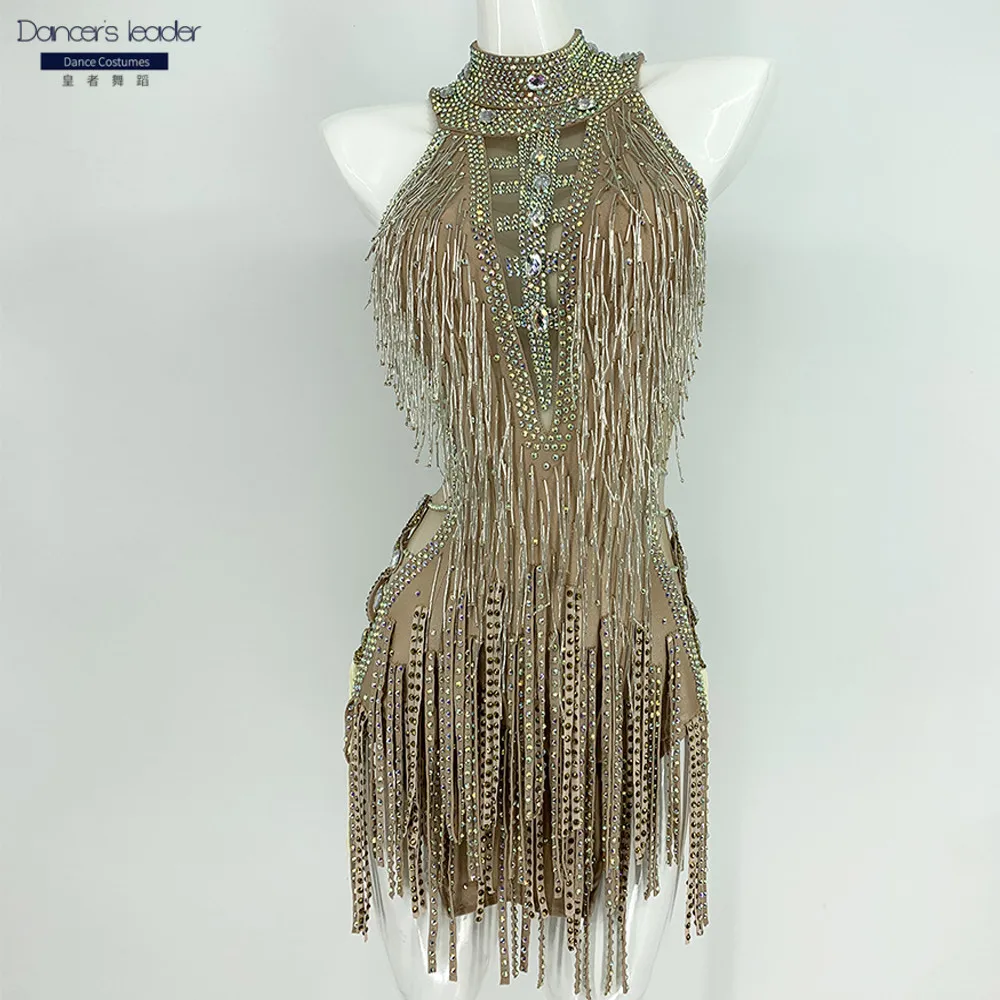 Latin Dance Dress High-end Customized Sexy Slim Willow Catkins Ribbon Design Cha-cha Tango Female Adult Stage Professional Dress
Latin Dance Dress High-end Customized Sexy Slim Willow Catkins Ribbon Design Cha-cha Tango Female Adult Stage Professional Dress