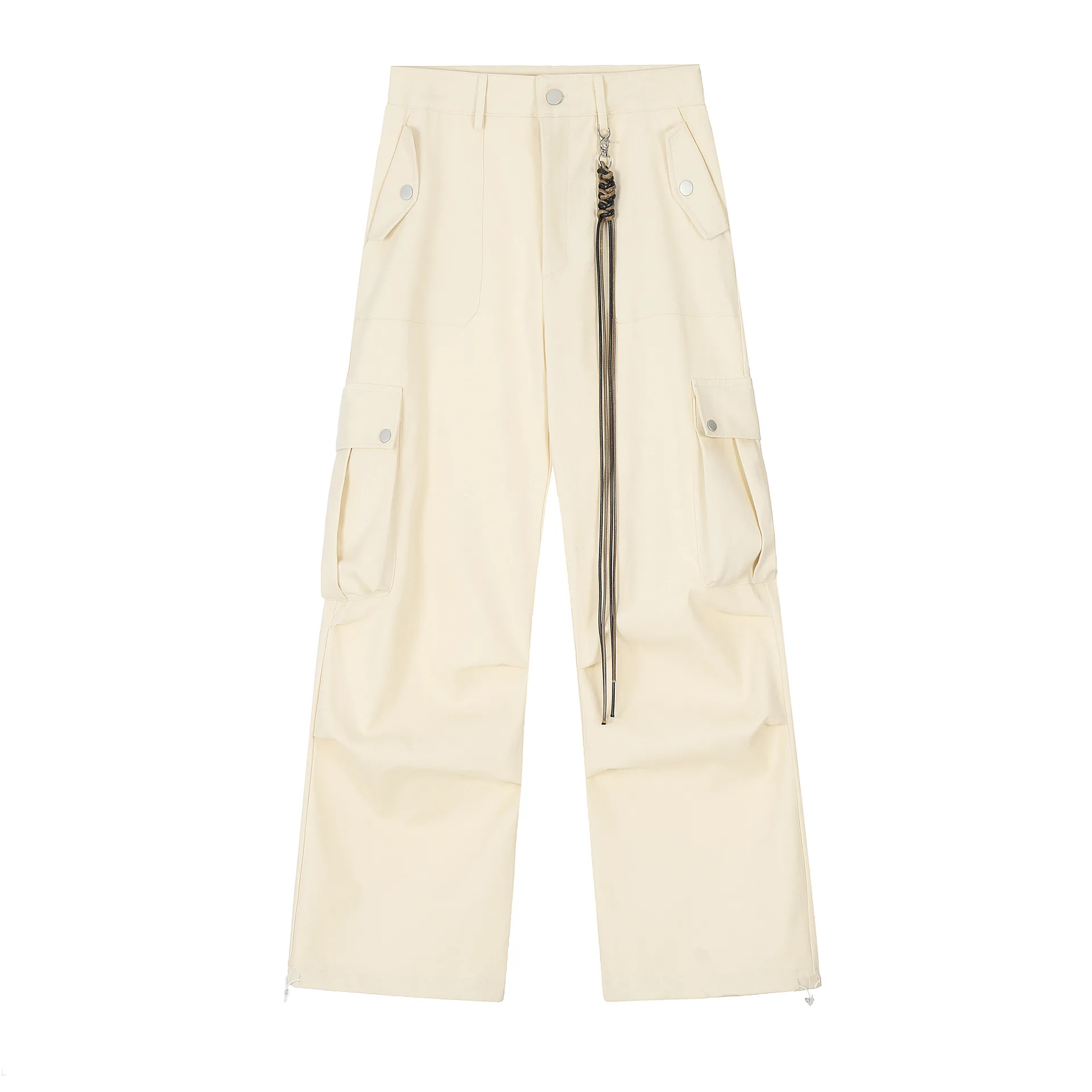 Cargo Pants Men Long Pant Straight Solid Drawstring Button Pocket Mid Waist Wide Leg Trousers Loose Casual Splice Summer 2024
Cargo Pants Men Long Pant Straight Solid Drawstring Button Pocket Mid Waist Wide Leg Trousers Loose Casual Splice Summer 2024