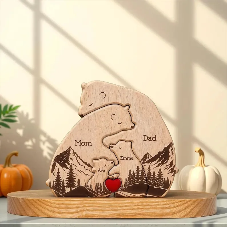 Hugging Bear Family New Version Custom Name Puzzle Ornaments DIY Wood puzzle piece gift Engraving Customized Gift 2025
Hugging Bear Family New Version Custom Name Puzzle Ornaments DIY Wood puzzle piece gift Engraving Customized Gift 2025