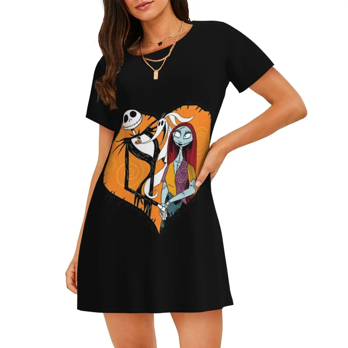Custom Jack Skellington Short Sleeves Women Nightdress For Sleeping Womens Sleepshirts The Pumpkin King of Dress Sleep Dress
Custom Jack Skellington Short Sleeves Women Nightdress For Sleeping Womens Sleepshirts The Pumpkin King of Dress Sleep Dress