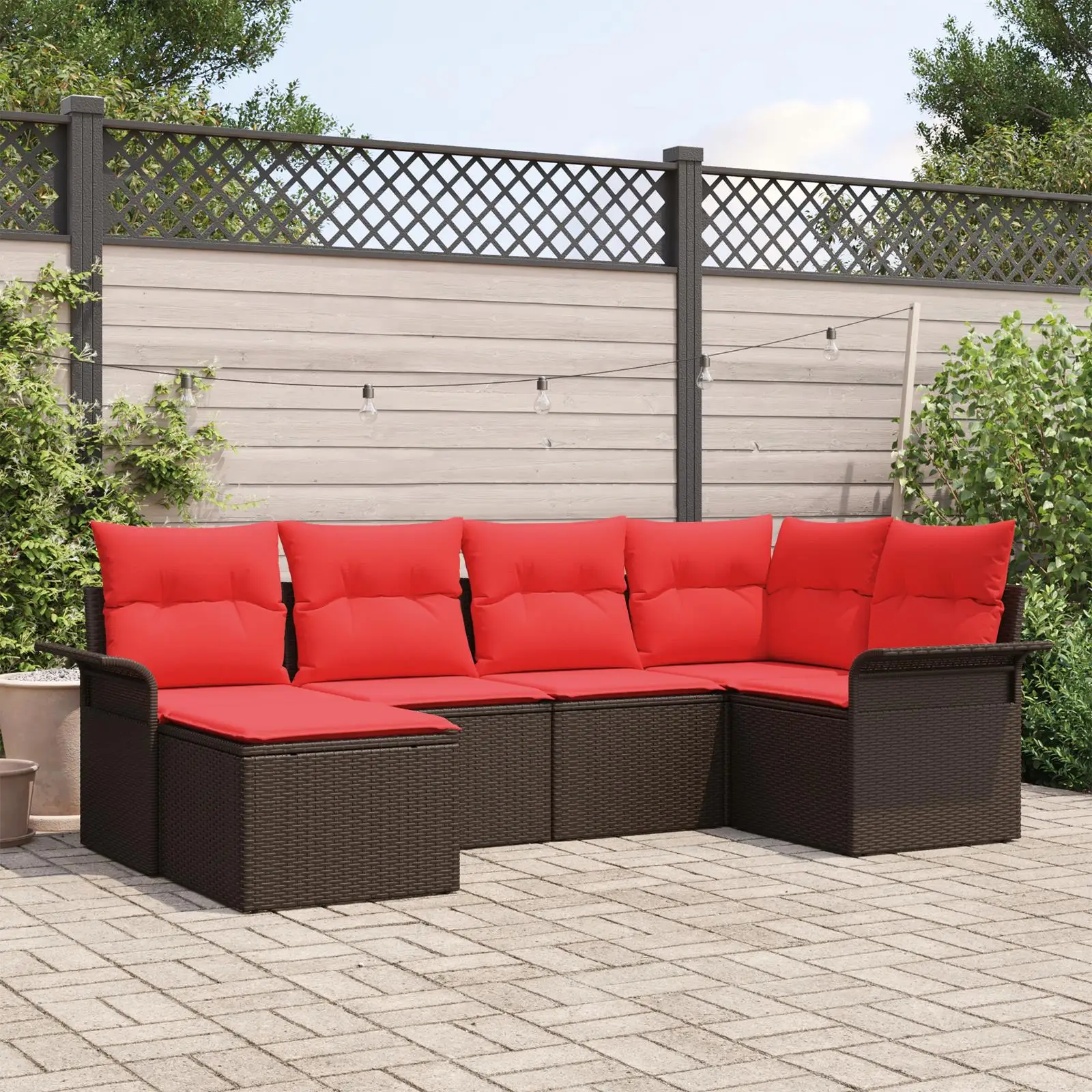 Elegant 6 Piece Beige Poly Rattan Garden Sofa Set with Cushions Outdoor Furniture
Elegant 6 Piece Beige Poly Rattan Garden Sofa Set with Cushions Outdoor Furniture