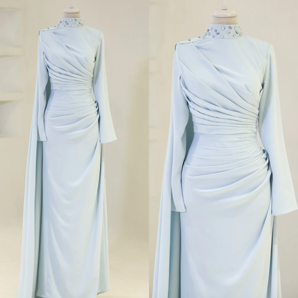 Customized Delicate Light Green Jersey Evening Dress Fashion High Neckline Long Sleeves Zipper Back Crystal Homecoming Dress
Customized Delicate Light Green Jersey Evening Dress Fashion High Neckline Long Sleeves Zipper Back Crystal Homecoming Dress