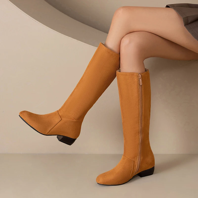 Plus Size Frosted Flock Material Zipper Knight Boots Low Heel Round Toe Minimalist Retro Boots Look Slim Western Cowboy Boots
Plus Size Frosted Flock Material Zipper Knight Boots Low Heel Round Toe Minimalist Retro Boots Look Slim Western Cowboy Boots