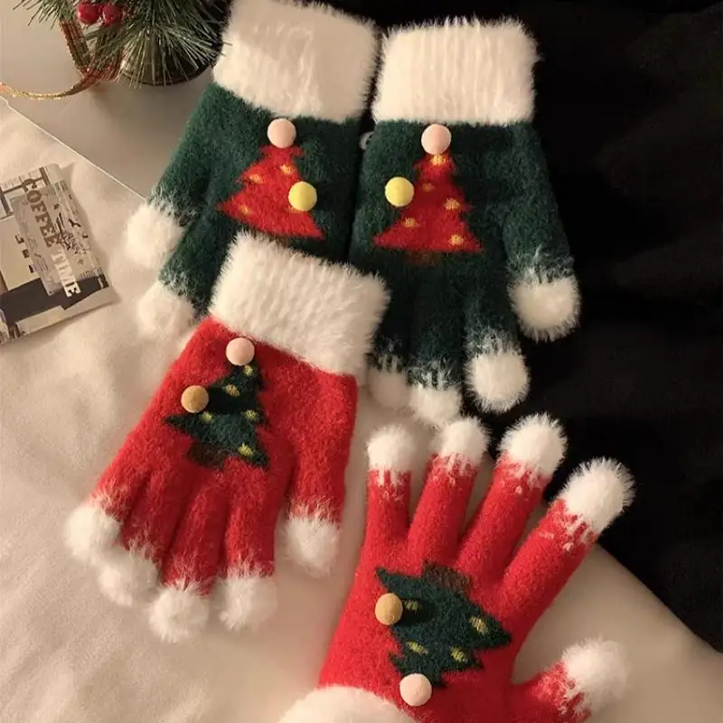 Christmas Fluffy Fur Knit Gloves Snowflake Christmas Tree Gloves For Women Touch Screen Split Finger Glove Warm Skiing Gloves
Christmas Fluffy Fur Knit Gloves Snowflake Christmas Tree Gloves For Women Touch Screen Split Finger Glove Warm Skiing Gloves