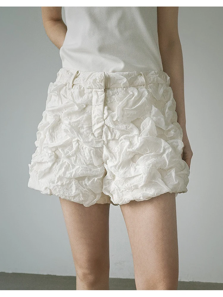 High Waist Bubble Cloud Short Pants Women's Summer Casual Straight Leg Pants Polyester Fabric Lady's High Waist Shorts
High Waist Bubble Cloud Short Pants Women's Summer Casual Straight Leg Pants Polyester Fabric Lady's High Waist Shorts