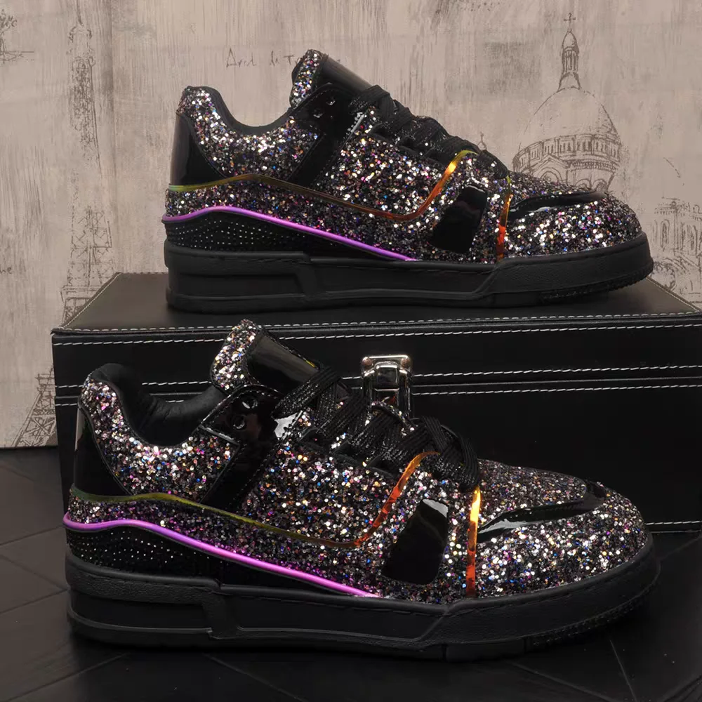 Fashion All Match rhinestone Sequin Rock Punk Casual Shoes For Men Flats Loafers Sports Walking Sneakers Zapatos Hombre
Fashion All Match rhinestone Sequin Rock Punk Casual Shoes For Men Flats Loafers Sports Walking Sneakers Zapatos Hombre
