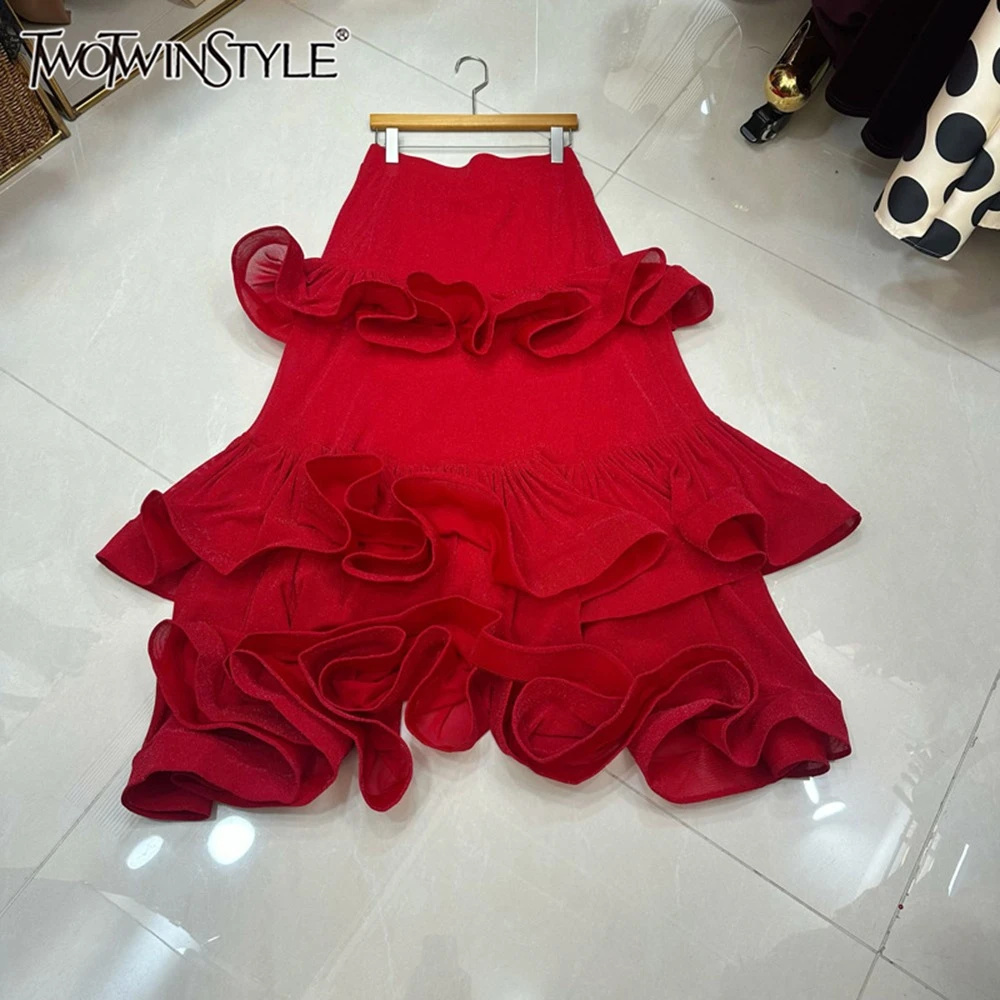 TWOTWINSTYLE однотонные темпераментные утягивающие юбки с рюшами для женщин с высокой талией, весенняя элегантная длинная юбка для женщин KSK556326
TWOTWINSTYLE однотонные темпераментные утягивающие юбки с рюшами для женщин с высокой талией, весенняя элегантная длинная юбка для женщин KSK556326