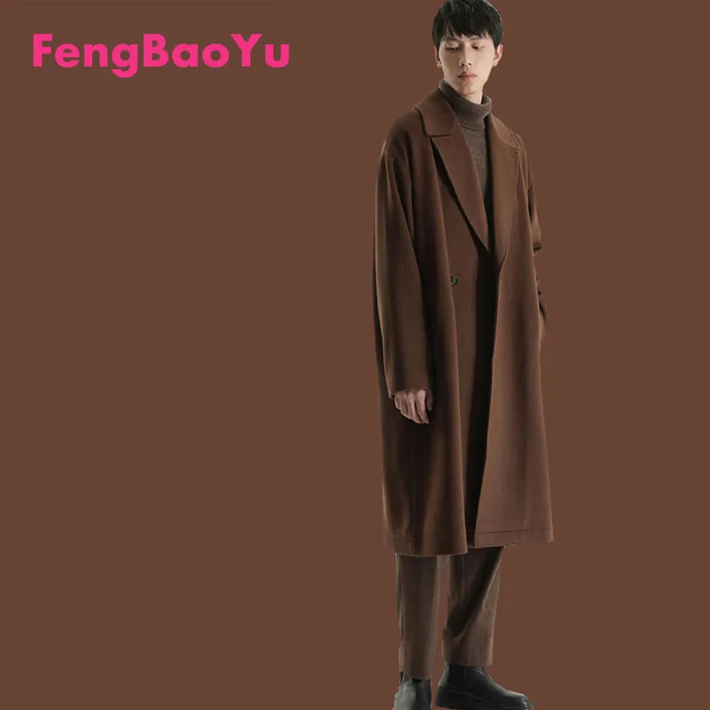 Мужское длинное пальто из 100% двусторонней шерсти с лацканами, шерстяное пальто, элегантное и удобное, теплое, большого размера, свободного покроя
Мужское длинное пальто из 100% двусторонней шерсти с лацканами, шерстяное пальто, элегантное и удобное, теплое, большого размера, свободного покроя