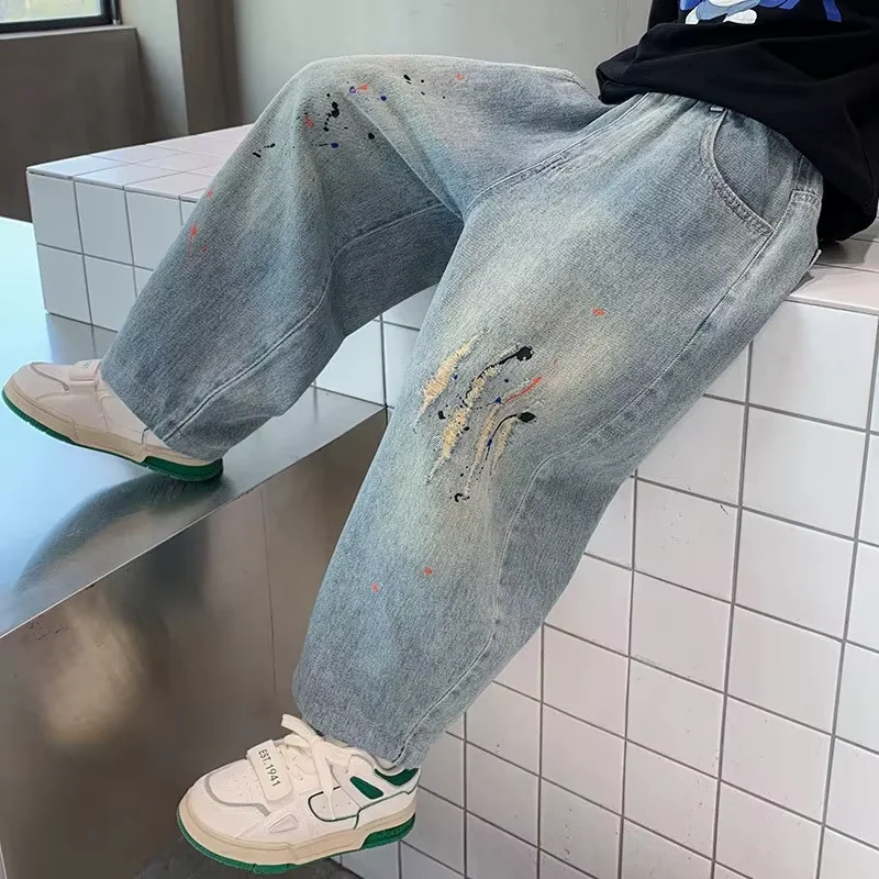 Spring and Autumn Children's Jeans Fashion 2026 New Style Boys' Punched Casual Pants Kids Trousers 120-170cm
Spring and Autumn Children's Jeans Fashion 2026 New Style Boys' Punched Casual Pants Kids Trousers 120-170cm