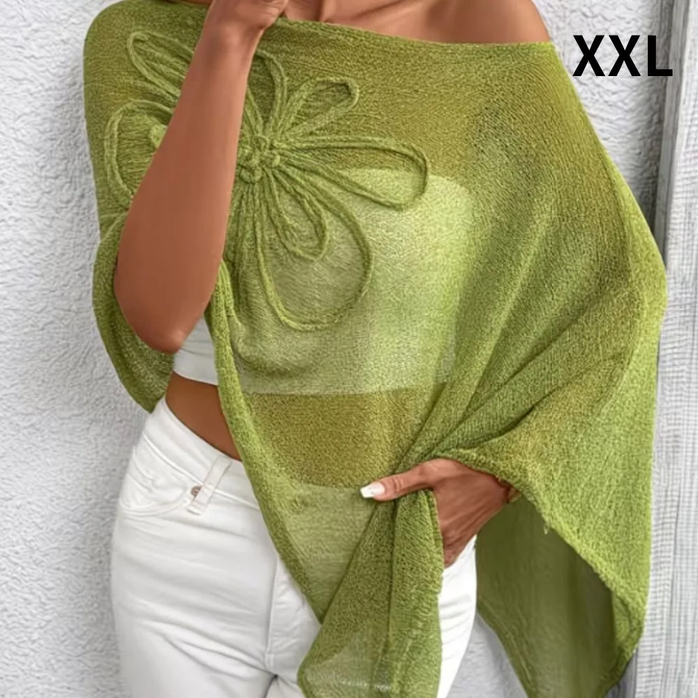 Stylish Off Shoulder Poncho Tops Sheer Design Floral Pattern Shawl Sweater Crochet Knit Asymmetrical Cut Sheer Top For Women
Stylish Off Shoulder Poncho Tops Sheer Design Floral Pattern Shawl Sweater Crochet Knit Asymmetrical Cut Sheer Top For Women
