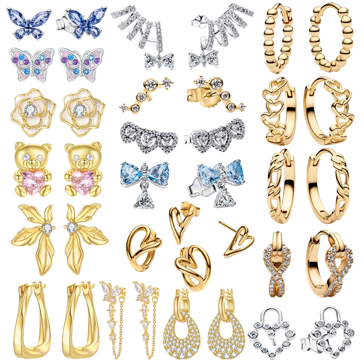 New Original 925 Sterling Silver Gold-plated Circular Geometric Heart Butterfly Pearl Earrings fit Girls' Birthday Jewelry Gifts
New Original 925 Sterling Silver Gold-plated Circular Geometric Heart Butterfly Pearl Earrings fit Girls' Birthday Jewelry Gifts