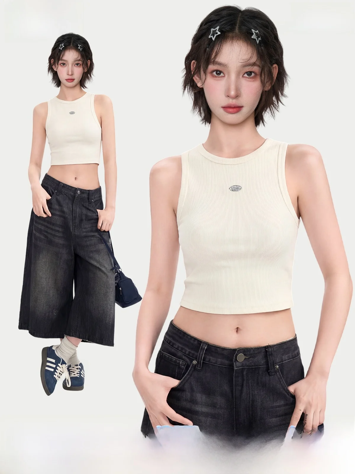White Sports Tank Top Women Summer Short Sleeveless Vest Tight Fit Inner/Outer Wear round Neck No Padding H-Shape Backless
White Sports Tank Top Women Summer Short Sleeveless Vest Tight Fit Inner/Outer Wear round Neck No Padding H-Shape Backless
