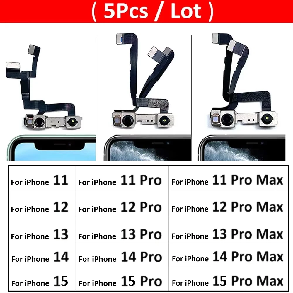 5 шт./лот, новая передняя камера для IPhone 11 12 13 14 15 Pro Max Plus, мини-модуль передней камеры, гибкий кабель
5 шт./лот, новая передняя камера для IPhone 11 12 13 14 15 Pro Max Plus, мини-модуль передней камеры, гибкий кабель