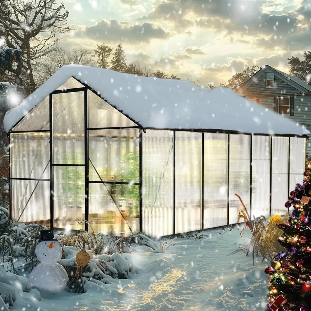 8×14FT Green Houses for Outside, Large Walk-in Heavy Duty Greenhouse and Winter Garden Planting, Enhanced Aluminum Greenhouse Ki
8×14FT Green Houses for Outside, Large Walk-in Heavy Duty Greenhouse and Winter Garden Planting, Enhanced Aluminum Greenhouse Ki