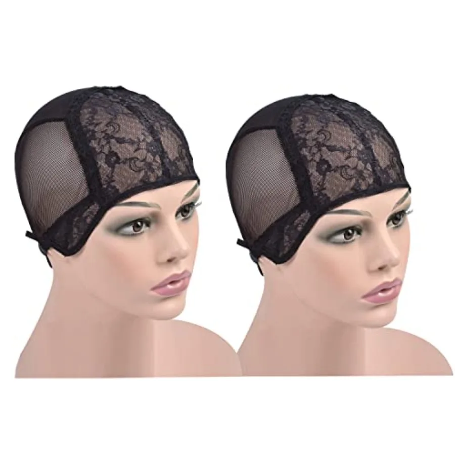 2 Pcs Black Double Lace Wig Caps with Adjustable Straps Swiss Lace Hairnet on the Back for Making Wig Black M
2 Pcs Black Double Lace Wig Caps with Adjustable Straps Swiss Lace Hairnet on the Back for Making Wig Black M