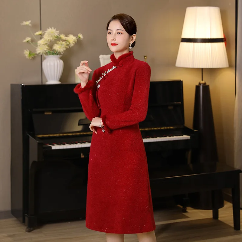 Yourqipao китайское зимнее вечернее платье Cheongsam, короткая женская юбка Qipao для свадебного тоста, новогодняя одежда
Yourqipao китайское зимнее вечернее платье Cheongsam, короткая женская юбка Qipao для свадебного тоста, новогодняя одежда