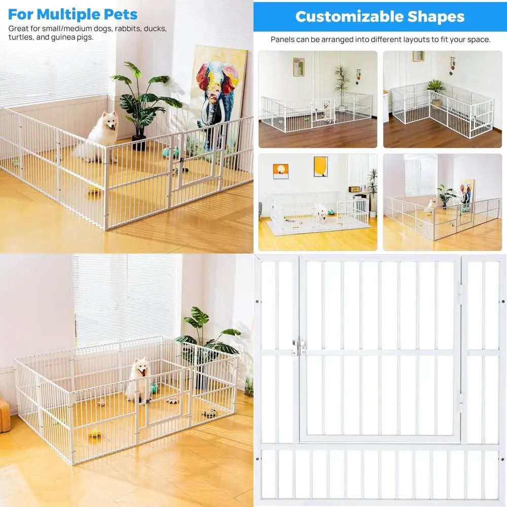 Портативный вольер для собак высотой 32 дюйма, прочный манеж для щенков с дверцей, безопасный и устойчивый, простая сборка для использования в помещении/на улице
Портативный вольер для собак высотой 32 дюйма, прочный манеж для щенков с дверцей, безопасный и устойчивый, простая сборка для использования в помещении/на улице