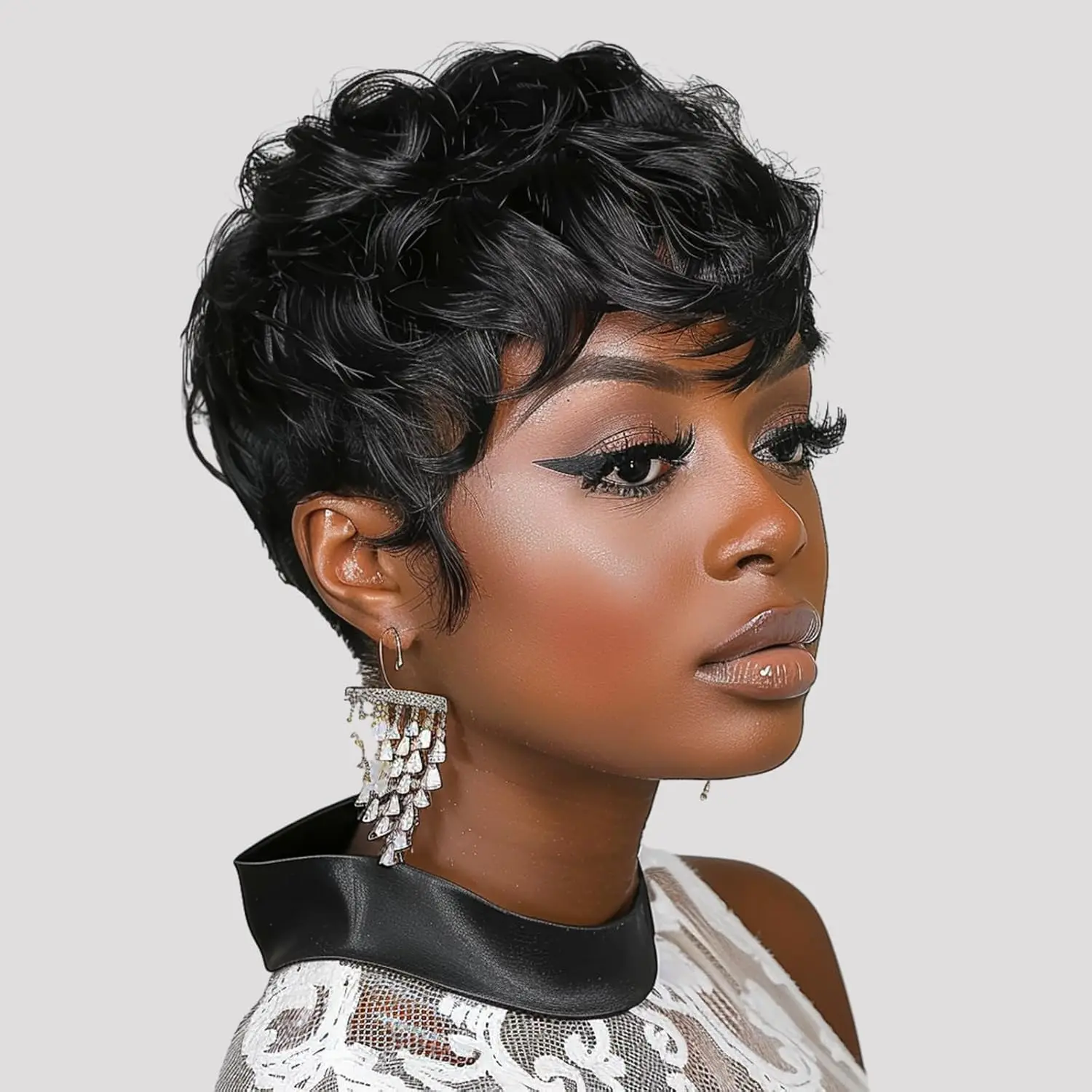 short curly pixie cut 6inch machine made black color 150% density Mother's day gift human hair wig daily darty cospaly use wig
short curly pixie cut 6inch machine made black color 150% density Mother's day gift human hair wig daily darty cospaly use wig