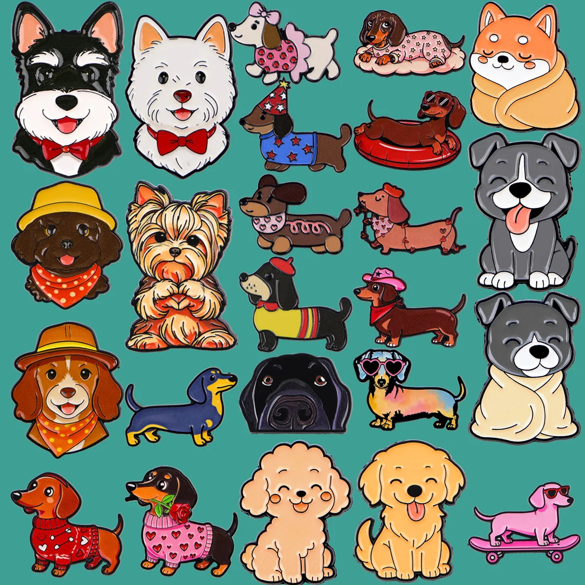 Cute Dachshund Enamel Pin Cartoon Dog Lapel Pins for Backpacks Poodle Badges Puppy Brooch for Clothes Jewelry Gifts for Friends
Cute Dachshund Enamel Pin Cartoon Dog Lapel Pins for Backpacks Poodle Badges Puppy Brooch for Clothes Jewelry Gifts for Friends