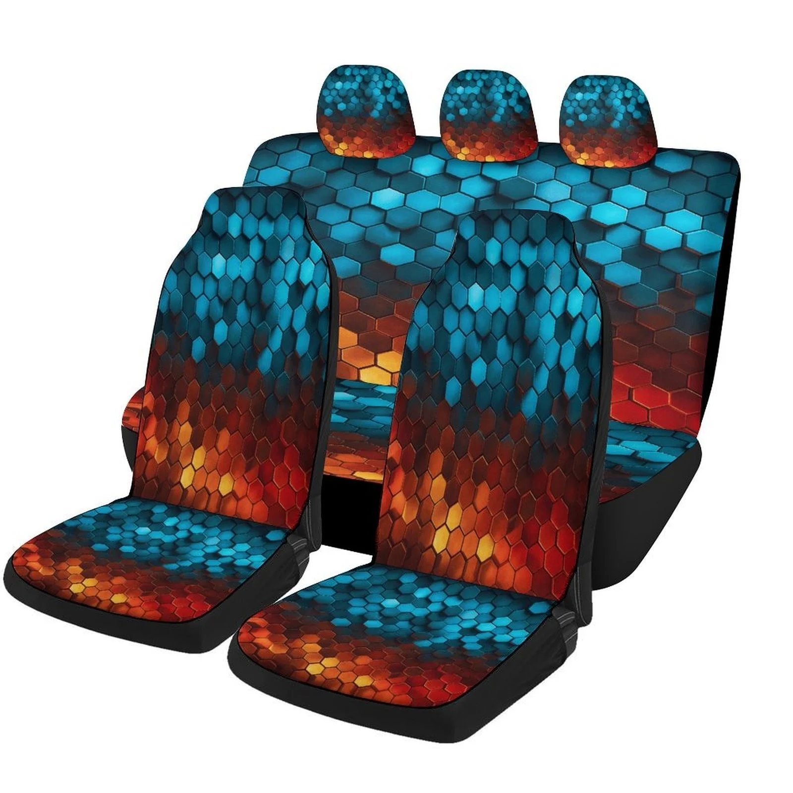 Hexagon Gradient Designed Car Seat Cover Set For Most Cars, Trendy Novelty High-quality Car Seat Protector Covers Full Set, Univ
Hexagon Gradient Designed Car Seat Cover Set For Most Cars, Trendy Novelty High-quality Car Seat Protector Covers Full Set, Univ