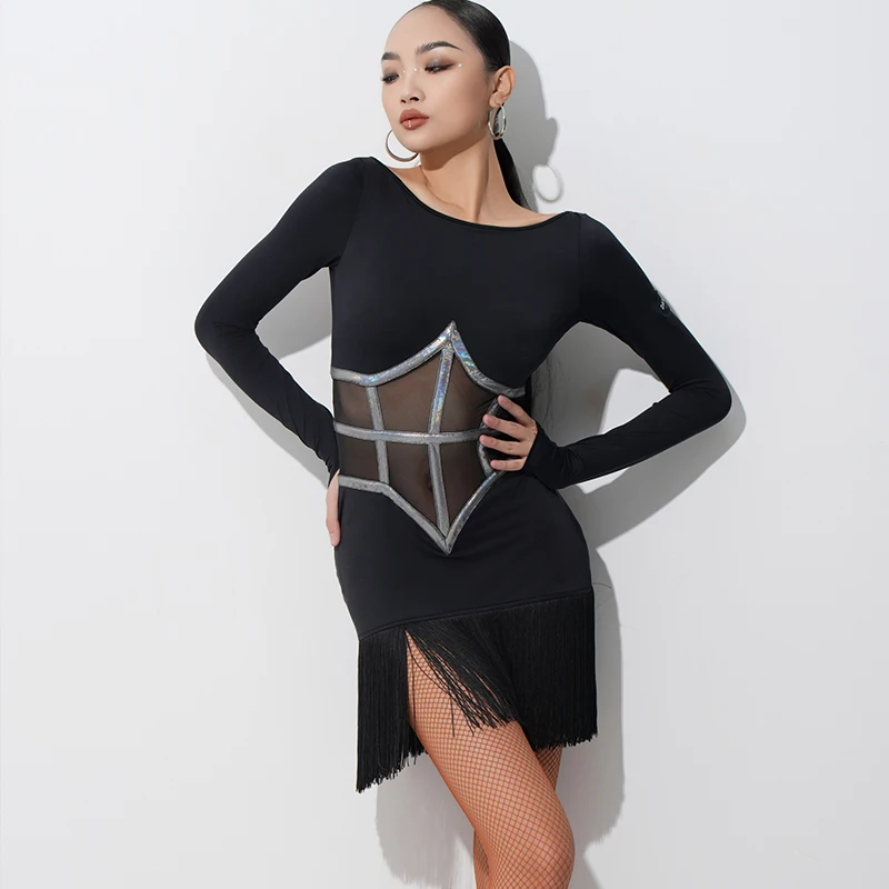 High End Latin Dance Competition Dresses For Women Long Sleeved Fringed Dress Adult Rumba Chacha Dance Performance Dress DW206
High End Latin Dance Competition Dresses For Women Long Sleeved Fringed Dress Adult Rumba Chacha Dance Performance Dress DW206