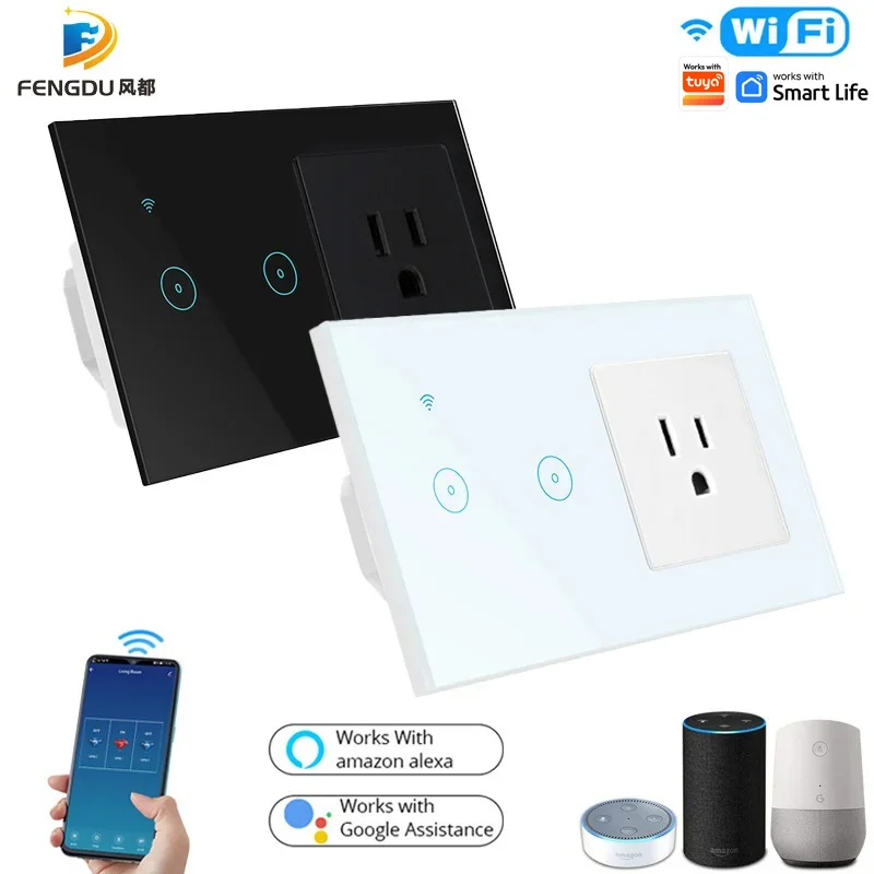 Tuya Smart Life 3Gang Wireless Light Switch Touch Control Works Tuya Smart WiFi Switch US Electrical Socket Alexa Google Home
Tuya Smart Life 3Gang Wireless Light Switch Touch Control Works Tuya Smart WiFi Switch US Electrical Socket Alexa Google Home