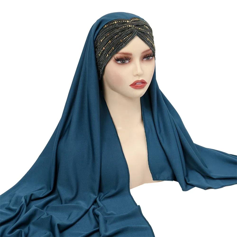 Sequin Instant Hijab Cross Forehead Muslim Women One Piece Amira Cap Turban Shawl Islamic Stole Bandana Foulard Scarves Headwrap
Sequin Instant Hijab Cross Forehead Muslim Women One Piece Amira Cap Turban Shawl Islamic Stole Bandana Foulard Scarves Headwrap