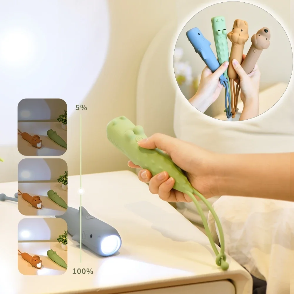 Flashlight USB Rechargeable Cute Soft Silicone Crocodile Lion Dog Animal LED Lamp Portable Outdoor Cartoon Shaped Handheld Light
Flashlight USB Rechargeable Cute Soft Silicone Crocodile Lion Dog Animal LED Lamp Portable Outdoor Cartoon Shaped Handheld Light