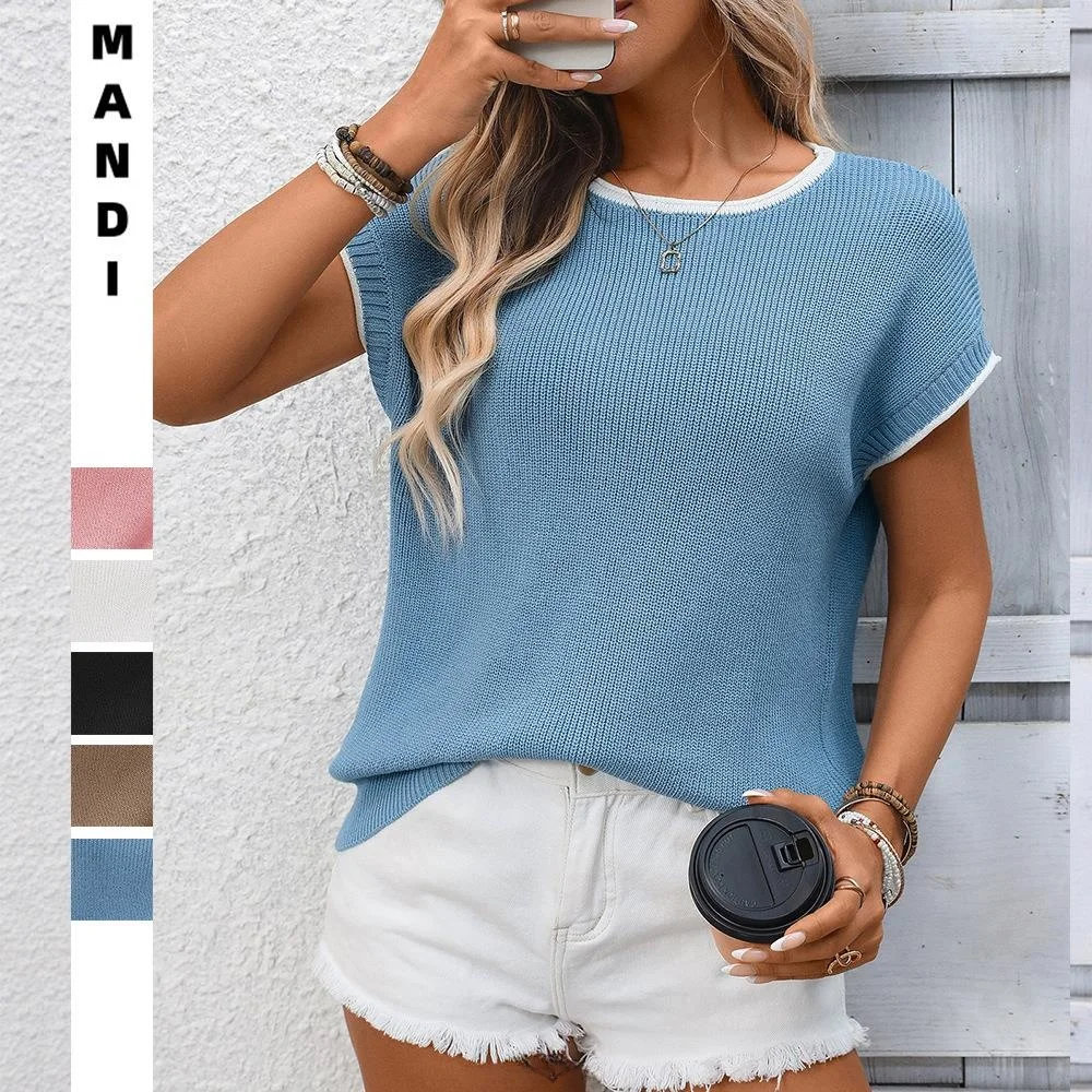 Women's round Neck Short Sleeve Sweater Color Block Neck Design Soft Comfortable Fit Versatile Style Casual Chic Winter Essen...
Women's round Neck Short Sleeve Sweater Color Block Neck Design Soft Comfortable Fit Versatile Style Casual Chic Winter Essen...
