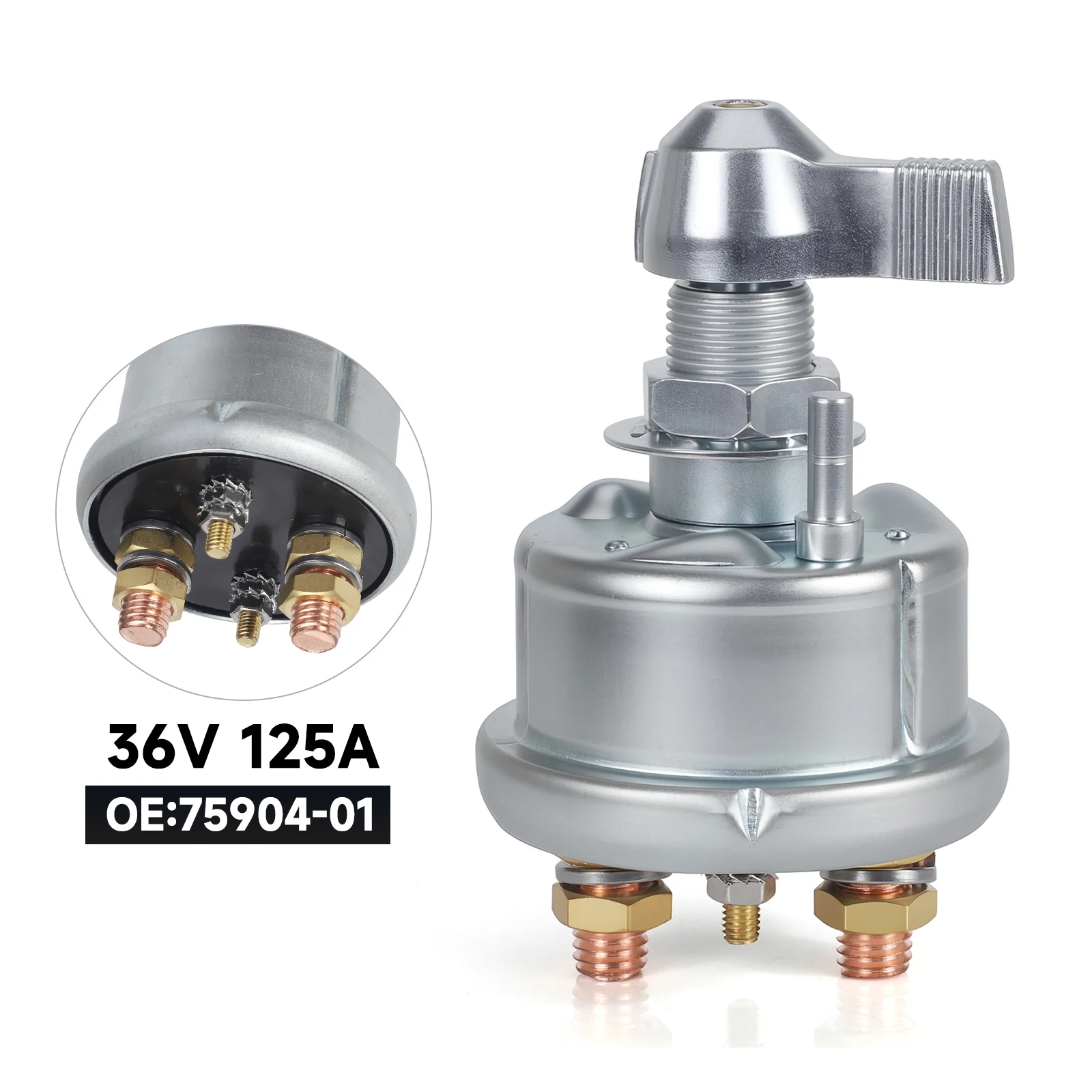 2.CNSPEEN 12-36V DC Battery Disconnect Rotary Switch For Cars Trucks RVs Boats Silver Metal Battery Cut-Off Switch OE 75904-01
2.CNSPEEN 12-36V DC Battery Disconnect Rotary Switch For Cars Trucks RVs Boats Silver Metal Battery Cut-Off Switch OE 75904-01