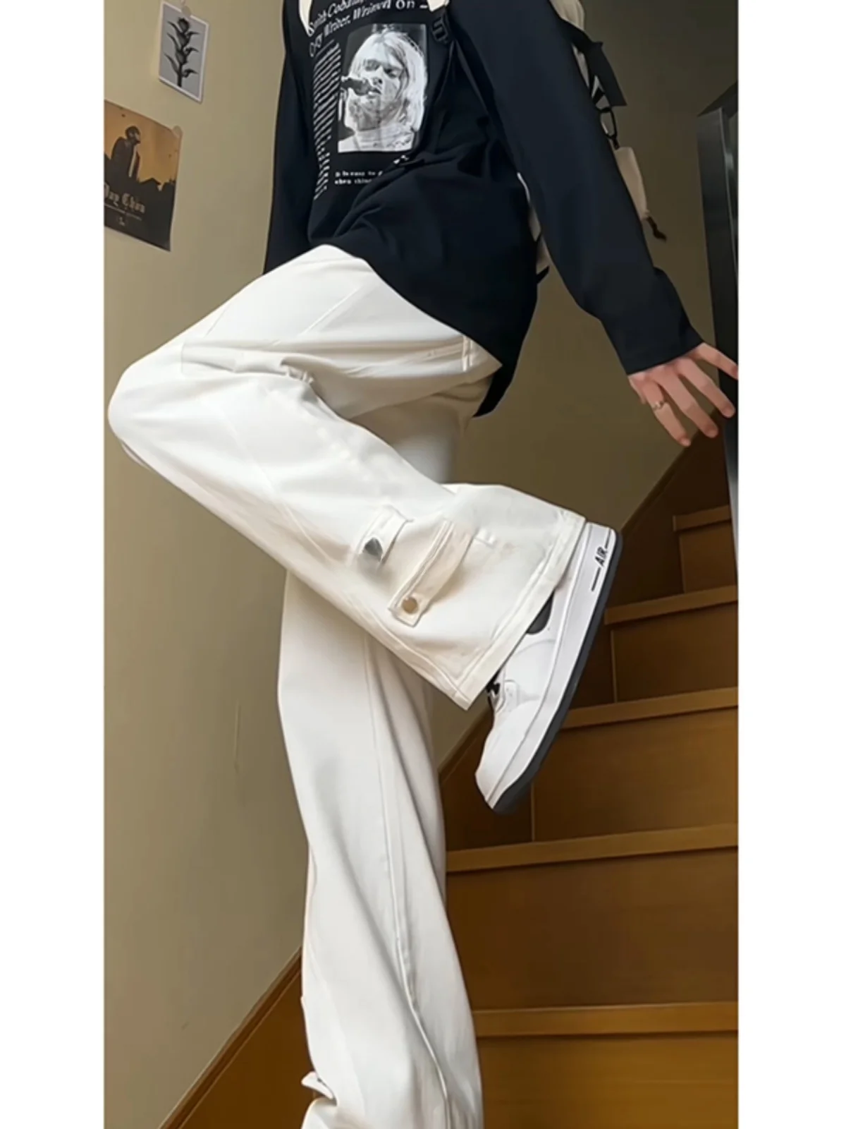 Мужские джинсы American Splice Design с высокой талией, свободного прямого кроя, на пуговицах, в стиле рабочей одежды, молодежные, весенняя мода
Мужские джинсы American Splice Design с высокой талией, свободного прямого кроя, на пуговицах, в стиле рабочей одежды, молодежные, весенняя мода