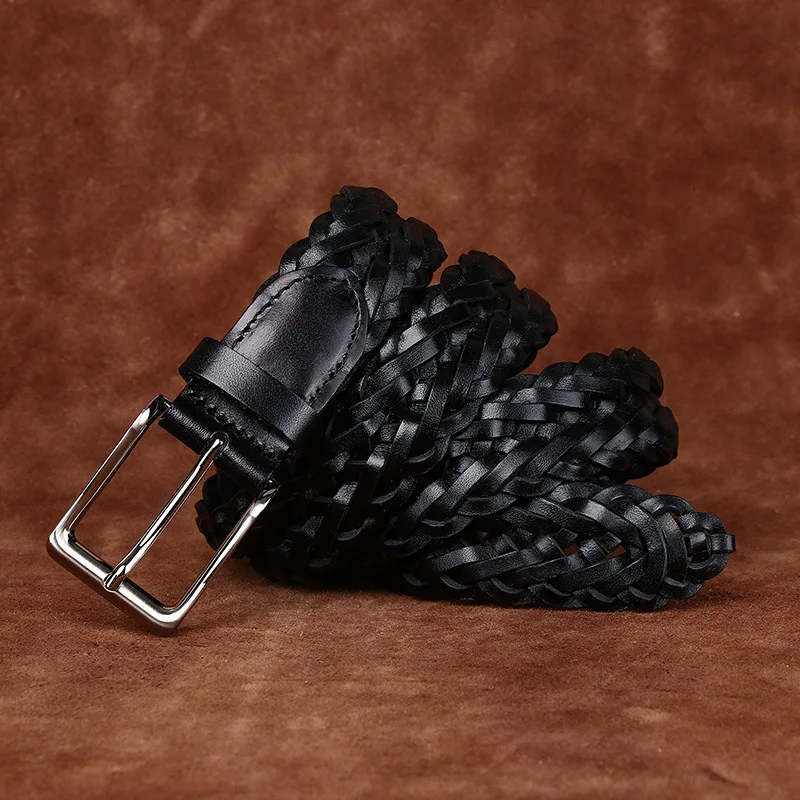3.5cm Wide Belt Men’s Genuine Leather Handmade Woven Belt, Men's Pure Cowhide Woven Pin Buckle Casual Belt
3.5cm Wide Belt Men’s Genuine Leather Handmade Woven Belt, Men's Pure Cowhide Woven Pin Buckle Casual Belt