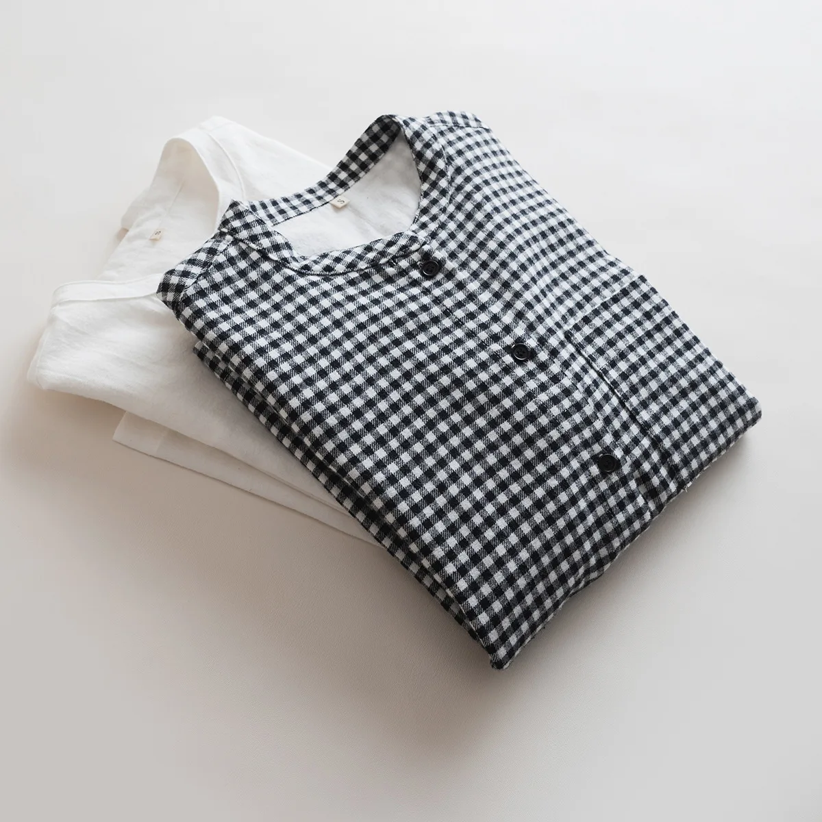 Dave&di Flannel Stand Up Collar Loose Shirt Cotton Minimalist Interior White Checkered Shirt Woman Clothes Shirts
Dave&di Flannel Stand Up Collar Loose Shirt Cotton Minimalist Interior White Checkered Shirt Woman Clothes Shirts