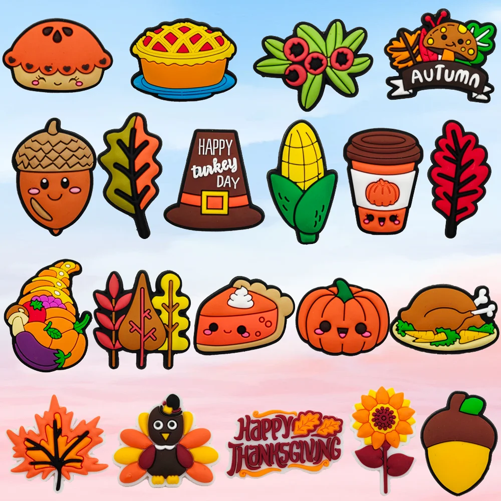 3/20PCS PVC Thanksgiving Day Shoe Charms Accessories Buckle Fit Wristbands Shoe Charms Decoration
3/20PCS PVC Thanksgiving Day Shoe Charms Accessories Buckle Fit Wristbands Shoe Charms Decoration