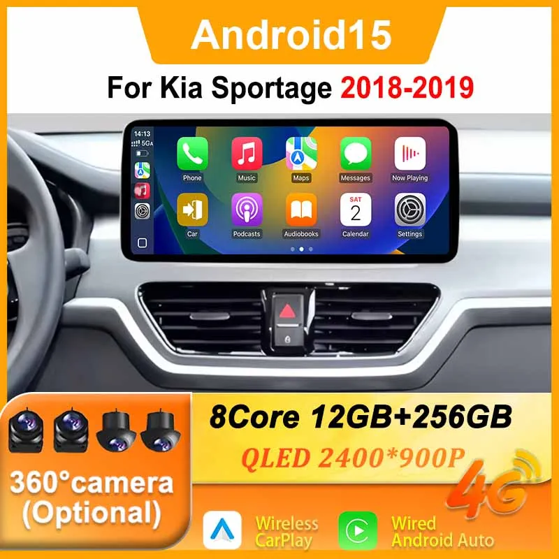 12.3 lnch For Kia Sportage 2018-2019 DSP Stereo Wireless Carplay Android Auto Screen Bluetooth Head Unit GPS Navigation WIFI 4G
12.3 lnch For Kia Sportage 2018-2019 DSP Stereo Wireless Carplay Android Auto Screen Bluetooth Head Unit GPS Navigation WIFI 4G