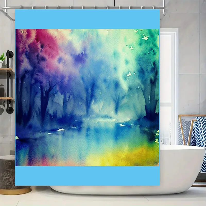 Watercolor Bath Curtain with Blue Border Bathroom Decor Waterproof Printing Handmade Shower Curtains for Home Decoration Custom
Watercolor Bath Curtain with Blue Border Bathroom Decor Waterproof Printing Handmade Shower Curtains for Home Decoration Custom