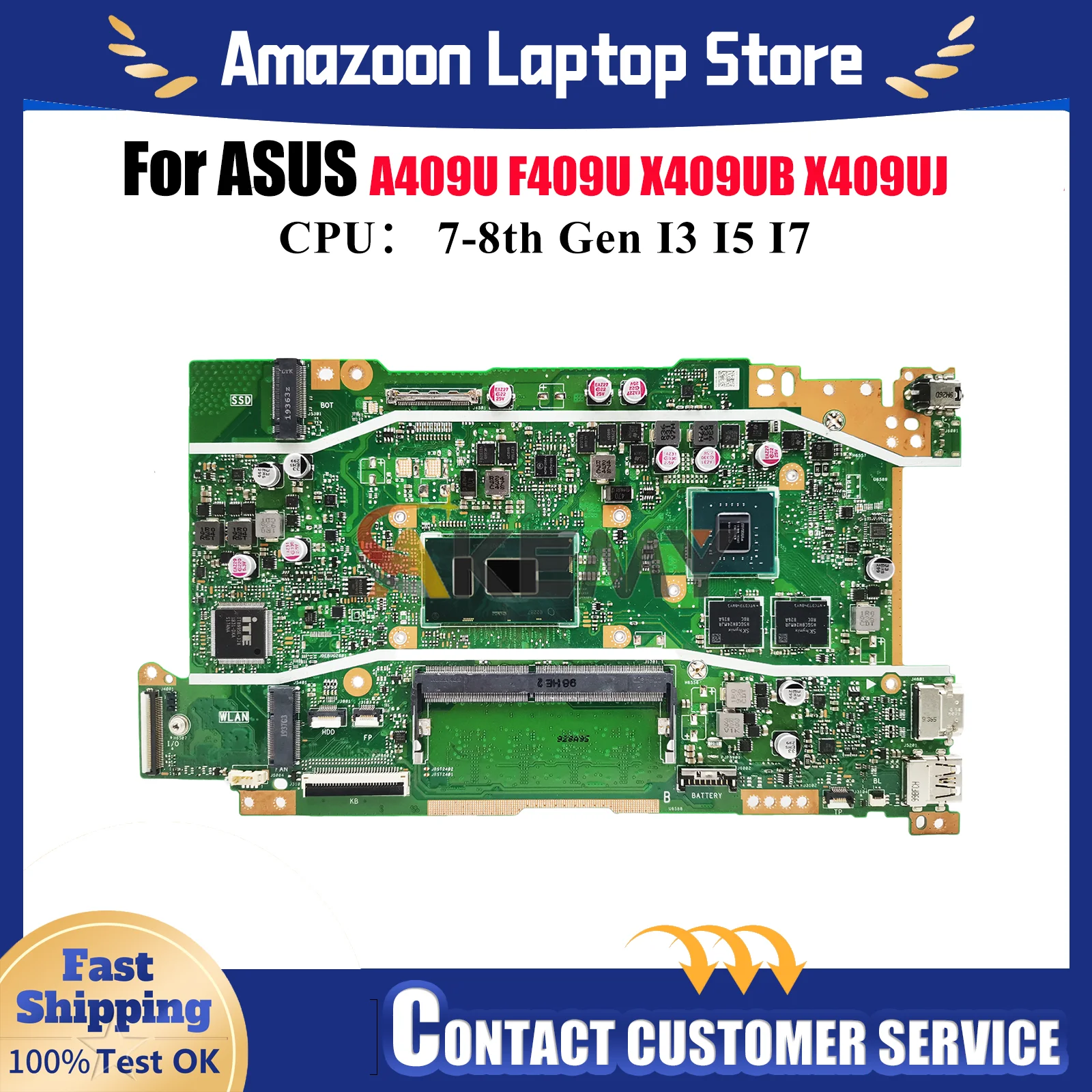 X409UB Laptop Motherboard For ASUS VivoBook A409U X409U X509UJ A509U F409U F509U X509UB Notebook Mainboard With I3 I5 I7 CPU stk
X409UB Laptop Motherboard For ASUS VivoBook A409U X409U X509UJ A509U F409U F509U X509UB Notebook Mainboard With I3 I5 I7 CPU stk