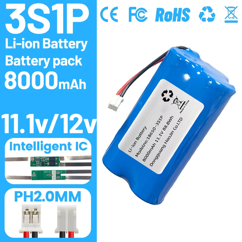 12V 8Ah Rechargeable and Portable 18650 Lithium Battery Pack Comes with 11.1V Dedicated Charger, Supports Audio Amplifier
12V 8Ah Rechargeable and Portable 18650 Lithium Battery Pack Comes with 11.1V Dedicated Charger, Supports Audio Amplifier