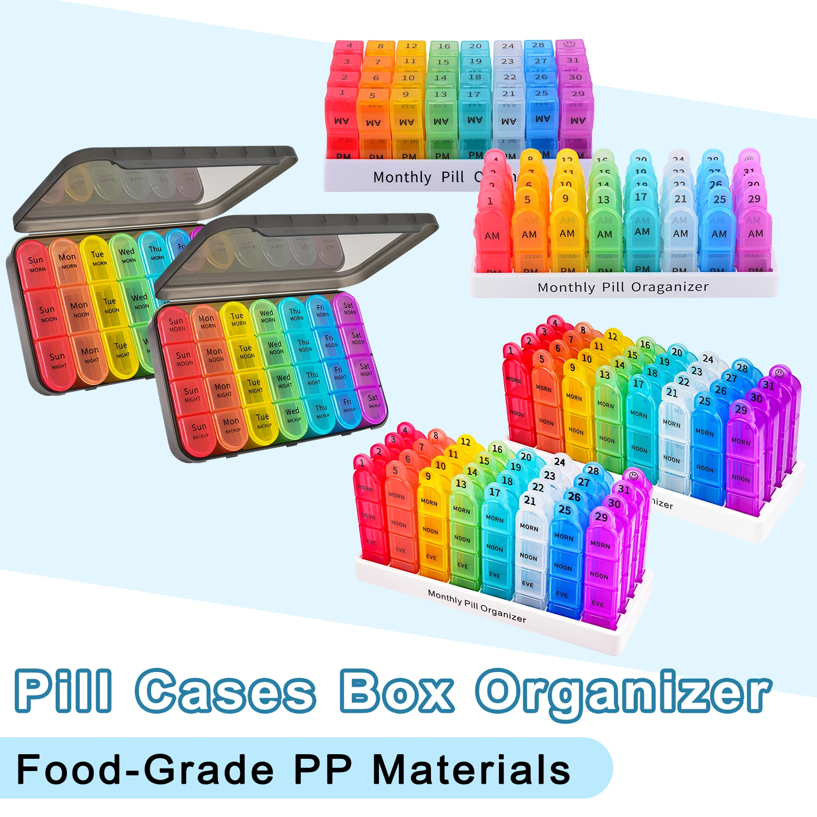 New Weekly/Monthly Pill Case Pillbox 7/31 Days Portable Travel Pill Cases Box Pills Container Storage Tablets Vitamins Medicine
New Weekly/Monthly Pill Case Pillbox 7/31 Days Portable Travel Pill Cases Box Pills Container Storage Tablets Vitamins Medicine