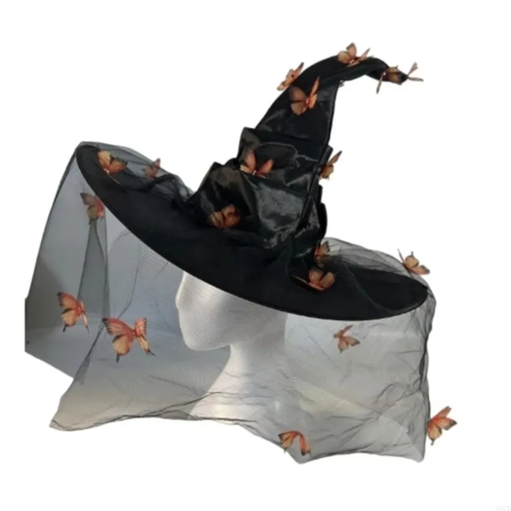 Mesh Yarn Cover Butterfly Witch Hat Butterflies Design With Veil Wizard Cap Colorful Durable Masquerade Cap Masquerade Ball
Mesh Yarn Cover Butterfly Witch Hat Butterflies Design With Veil Wizard Cap Colorful Durable Masquerade Cap Masquerade Ball