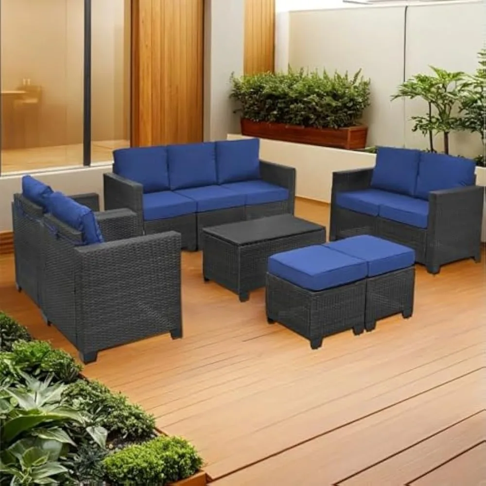 10 Pieces Patio Furniture Sets Outdoor,Manual Weaving Wicker Rattan Sectional Sofa Patio Conversation Sets with Cushions & Coffe
10 Pieces Patio Furniture Sets Outdoor,Manual Weaving Wicker Rattan Sectional Sofa Patio Conversation Sets with Cushions & Coffe