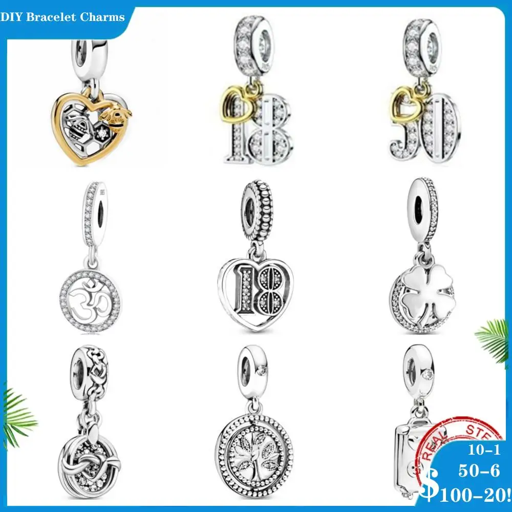 Hot Selling 925 silver diy Pendants charm Two-color heart digital Pendant bead charms fit original Pandora bracelets
Hot Selling 925 silver diy Pendants charm Two-color heart digital Pendant bead charms fit original Pandora bracelets