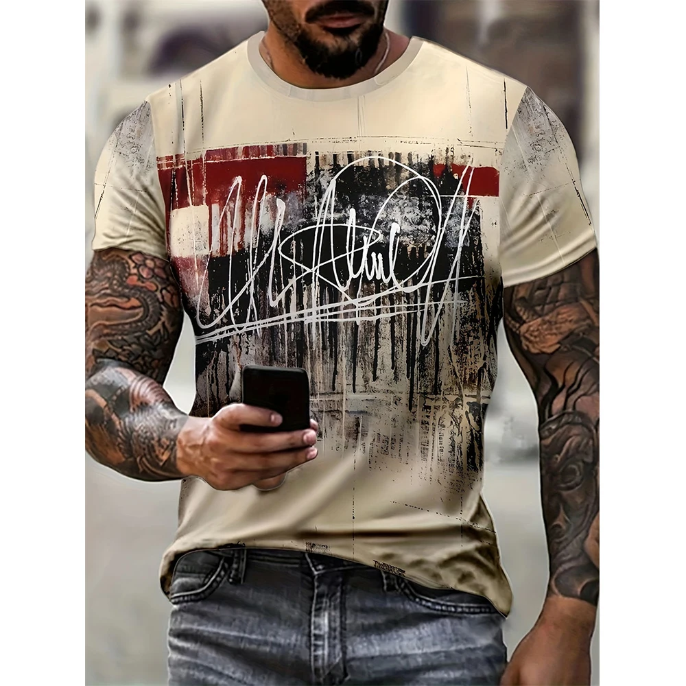 Men's T-Shirt Vintage Abstract Line Printed Short Sleeve Crew Neck T-shirt Summer Outdoor Streetwear Oversized Men Clothing Tops
Men's T-Shirt Vintage Abstract Line Printed Short Sleeve Crew Neck T-shirt Summer Outdoor Streetwear Oversized Men Clothing Tops