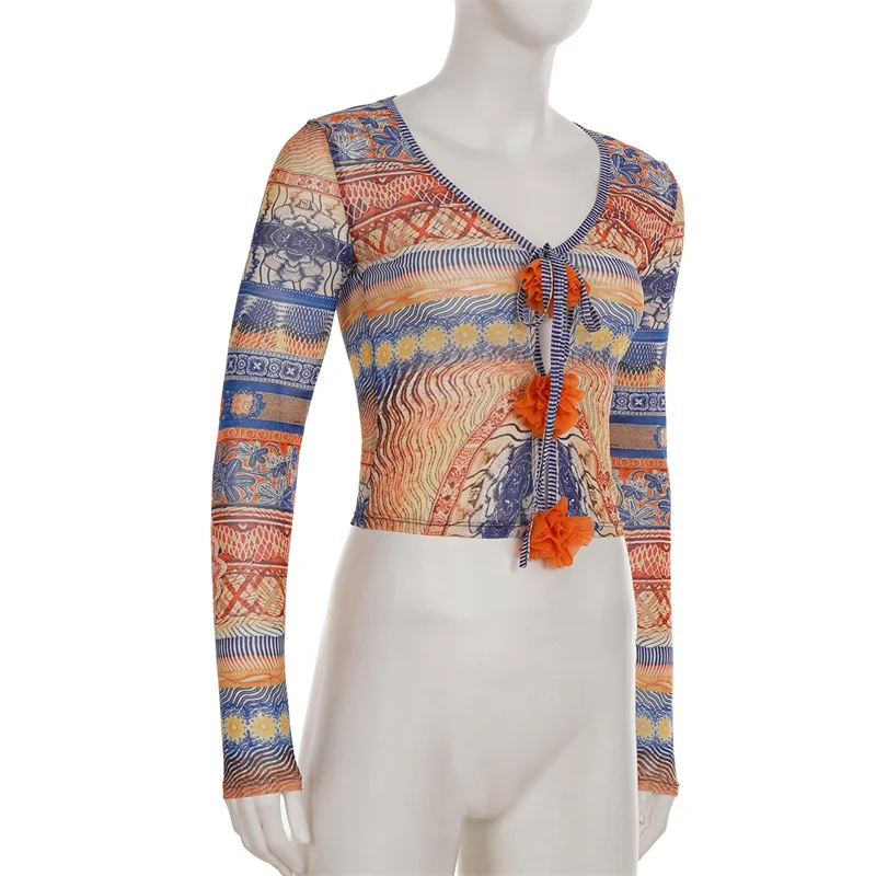 Винтажная тонкая футболка с принтом, женские футболки с v-образным вырезом и длинными рукавами, осенний женский короткий топ, модная уличная одежда
Винтажная тонкая футболка с принтом, женские футболки с v-образным вырезом и длинными рукавами, осенний женский короткий топ, модная уличная одежда