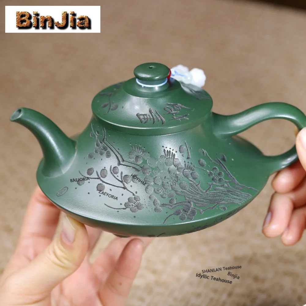 280ml Creative Yixing Purple Clay Teapots Handmade Green Plum Pot Raw Ore Green Mud Kettle Zisha Tea Set Tea Items Collection
280ml Creative Yixing Purple Clay Teapots Handmade Green Plum Pot Raw Ore Green Mud Kettle Zisha Tea Set Tea Items Collection