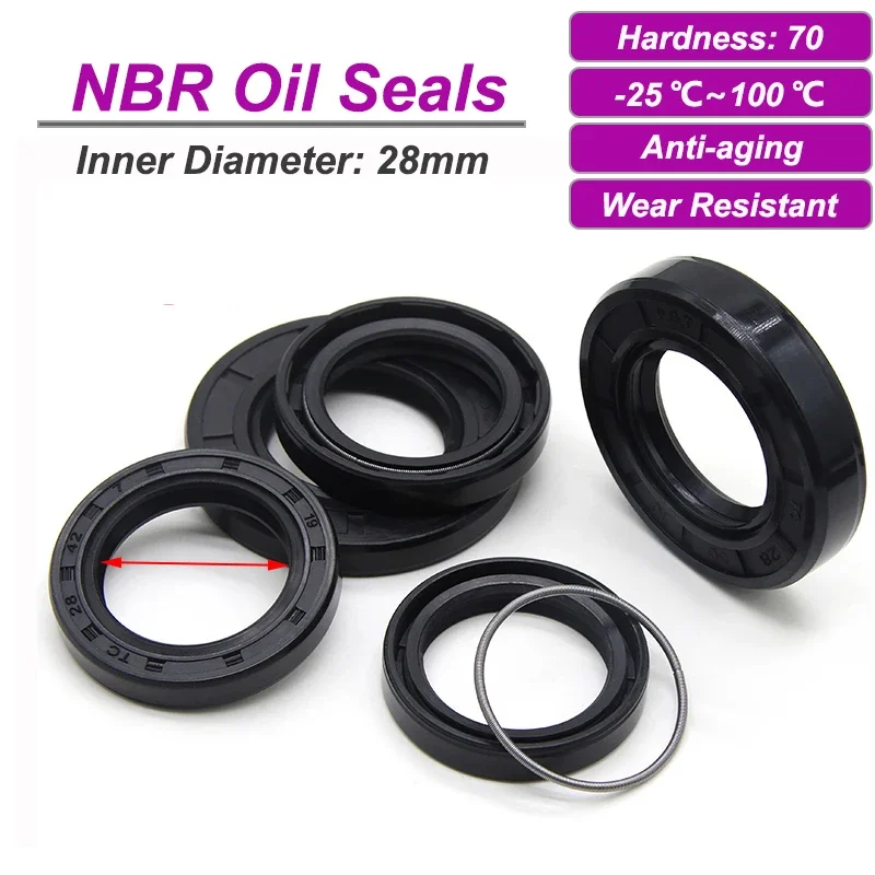 NBR Framework Oil Seals ID 28mm TC-28*35/38/40/42/45/47/48/50/52/55/56/62*4/5/7/8/10/12mm Nitrile Rubber Shaft Gaskets
NBR Framework Oil Seals ID 28mm TC-28*35/38/40/42/45/47/48/50/52/55/56/62*4/5/7/8/10/12mm Nitrile Rubber Shaft Gaskets