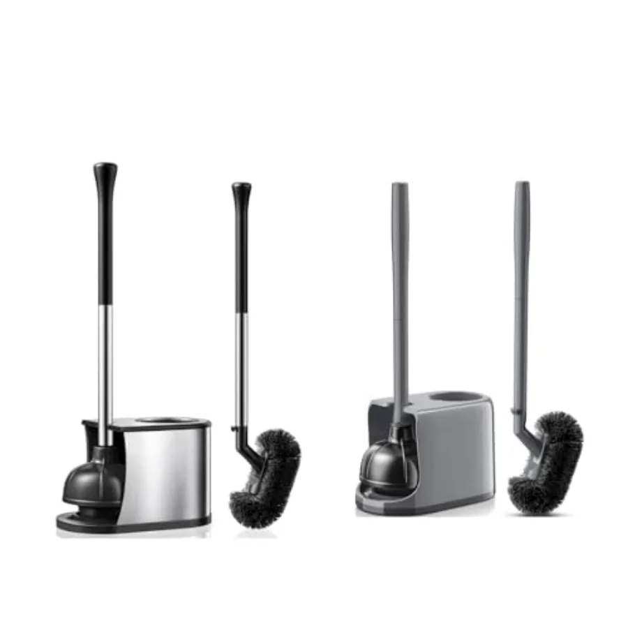 Toilet Plunger Bowl Brush Combo Heavy Duty Rubber for Drain Clog Remover - Curved Design Bristles for Deep Cleaning Under Rim
Toilet Plunger Bowl Brush Combo Heavy Duty Rubber for Drain Clog Remover - Curved Design Bristles for Deep Cleaning Under Rim
