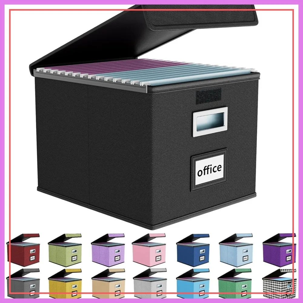 Collapsible File Organizer Box with Lid, Hanging Folder Storage for Letter Size Documents, Black
Collapsible File Organizer Box with Lid, Hanging Folder Storage for Letter Size Documents, Black